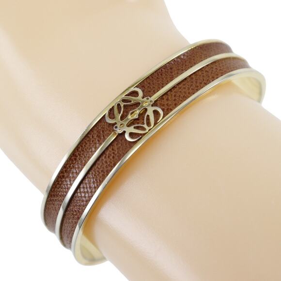 Louis Vuitton Gold Plated Anagram Bangle Gold